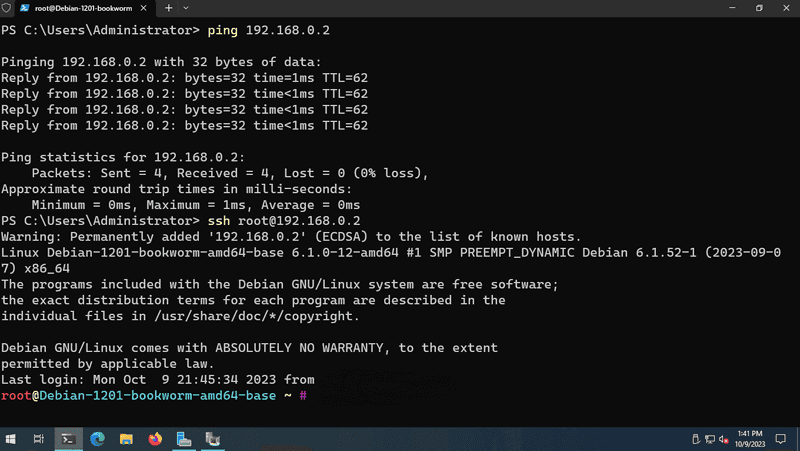 Proof of working SSH